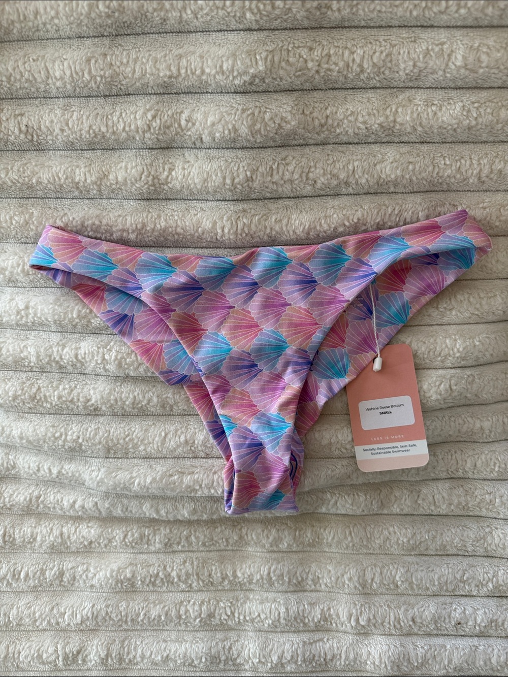Midori Pink Multicolor Shell-Print Bikini Bottom